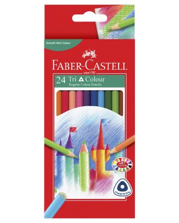 Faber-Castell- Boite de 12 crayons de couleur triangulaires