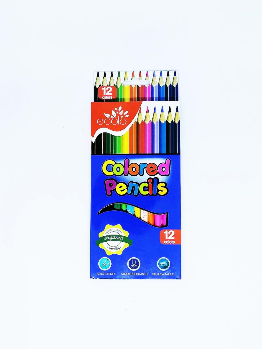ECOLO - 12 Crayons de couleurs grand-format